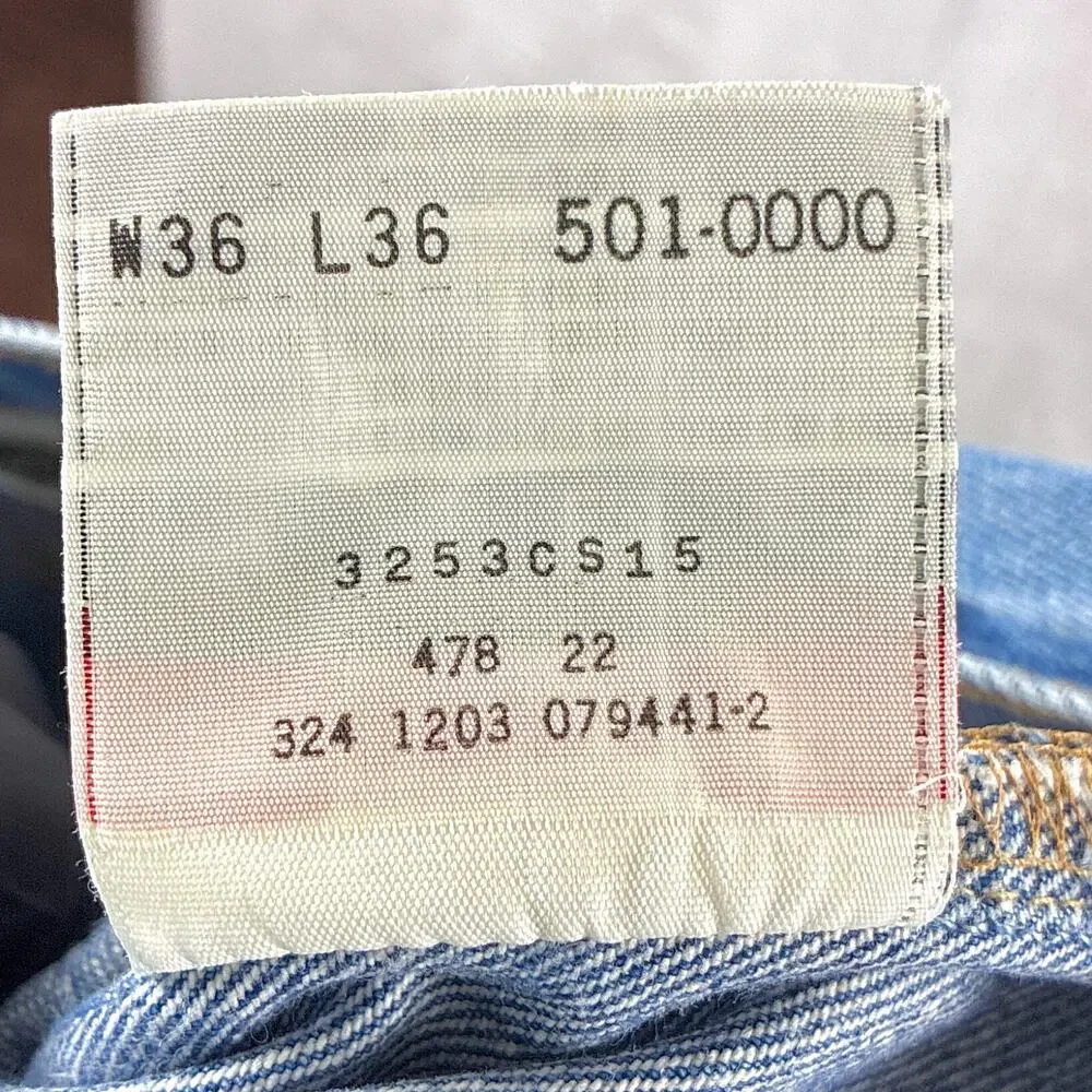 VTG Levis 501 XX Jeans Mens 36x36 (34x33) Faded Whiskered Button Fly Classic